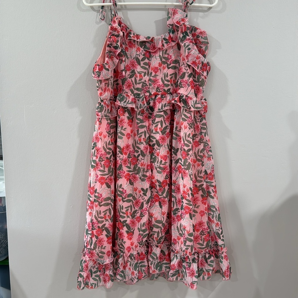 NWT Koko and Mason Nordstrom floral ruffle mini babydoll dress croquette - Picture 5 of 6